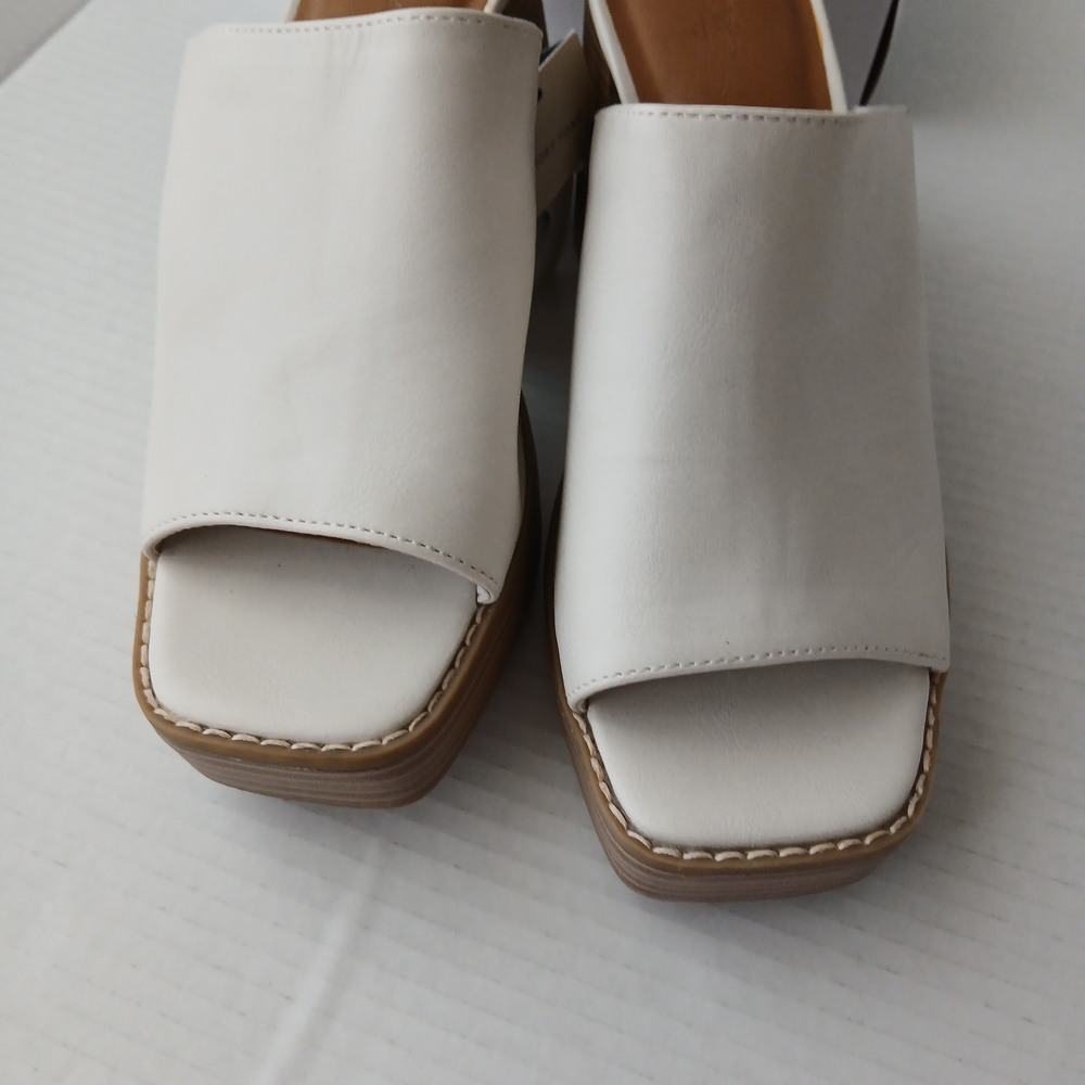 Universal Thread White Open-Toe Platform Mule Hee… - image 9